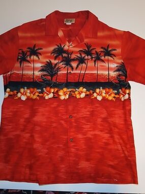 Red Hawaiian Men's Shirt Size XL